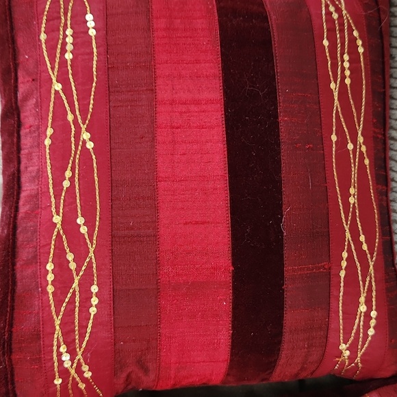 Elegant Red Throw Pillows, 10x10" - Picture 2 of 4